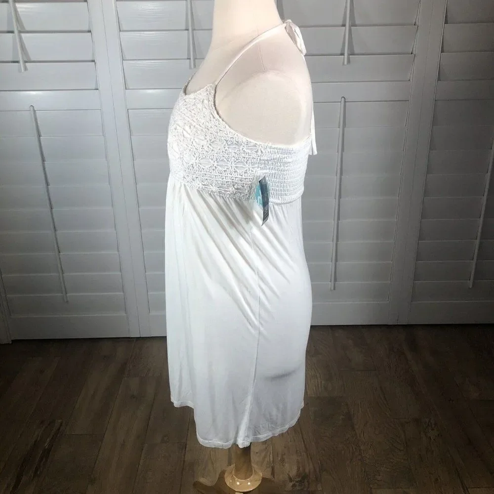 NEW Inc Beach White Swim Cover Large Beach Dress Rayon Crochet A Line
